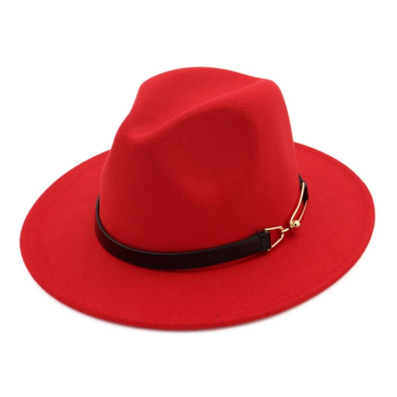 Женская Фетровая Шляпа Fedora, зимние шляпы с широкими полями, осенняя мода, церковная женская имитация шерсти, мужская фетровая шляпа