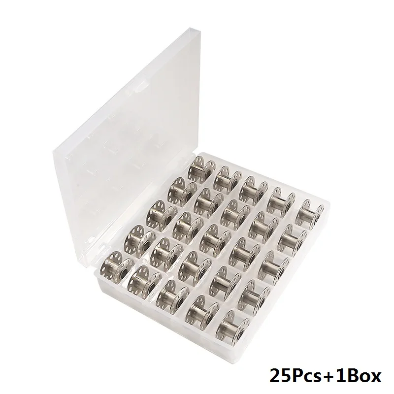 10Pcs Metal Bobbins Spool Sewing Craft Tool,Plastic Sewing Machine Bobbins,Spool Bobbins Spools Box for Sewing Accessories 