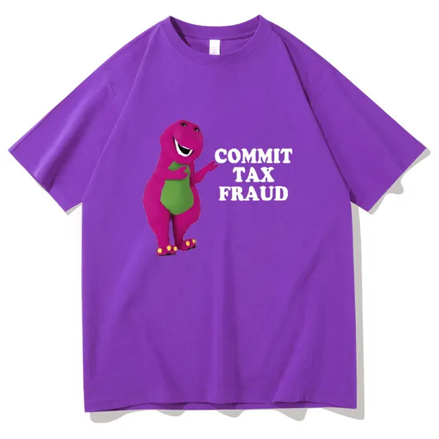 Clothes Commit Tax Fraud Short Sleeve Men Graphic Tshirt- Rugged Outdoor Collection Men Women Print Novelty T Shirt Cotton Tops Purple