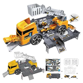 

Children Simulation Fire Engineering Vehicle Parking Educational Pull-back Car Set for Kids Car Model Toy