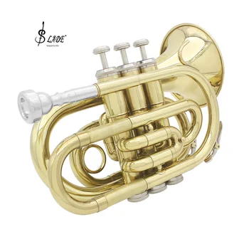 

Professional Lade Pocket Trumpet Musical Instruments Brain-Training Toy For Children Kids Educational Toys Birthday Gift -Golden