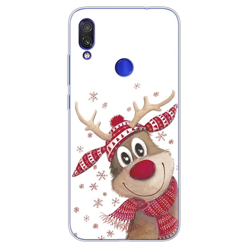 Чехлы для Xiaomi Redmi Note 7 Pro 6," из ТПУ с рисунком Санта Клауса и лося, чехлы для Redmi Note 7S с Рождеством