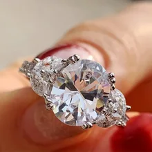 

2022 New Luxury Oval silver color designer Engagement Ring for Women Anniversary Gift Jewelry Wholesale R6880