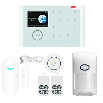 

2.4 Inch TFT Screen WIFI GSM Home Burglar Security Alarm System Wire Motion Detector APP Control Fire Smoke Detector Alarm