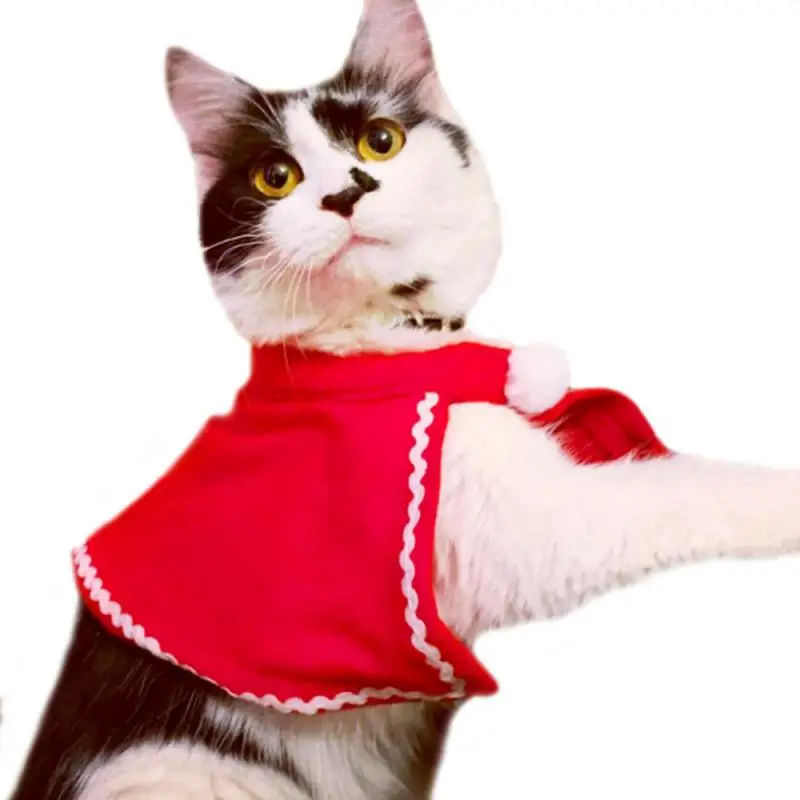 Домашнее животное Кошка Собака Щенок Санта красный шарф шапка Рождественская одежда костюмы теплая одежда товары для животных