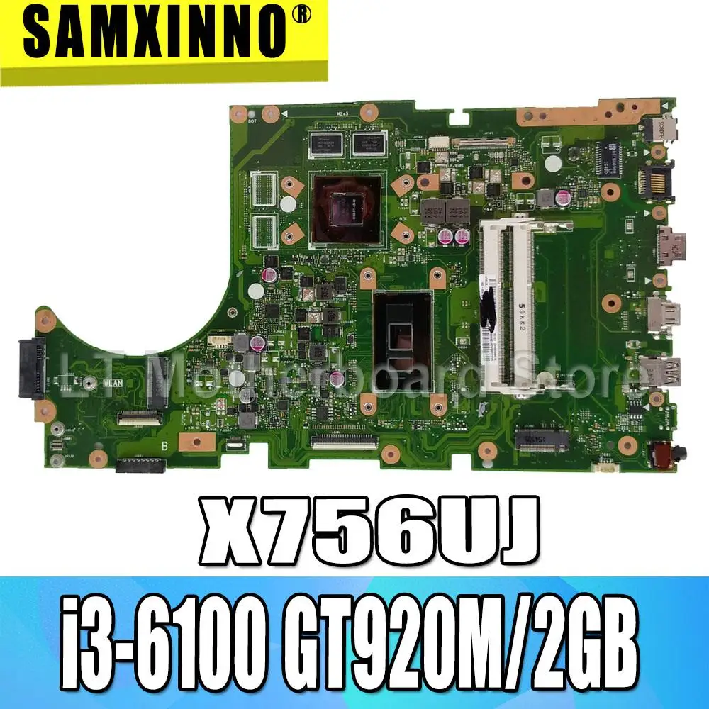 X756UJ материнская плата для ноутбука For Asus X756U X756UWK X756UX X756UB X756UV I3 6100U GT920M/2GB DDR3 слот