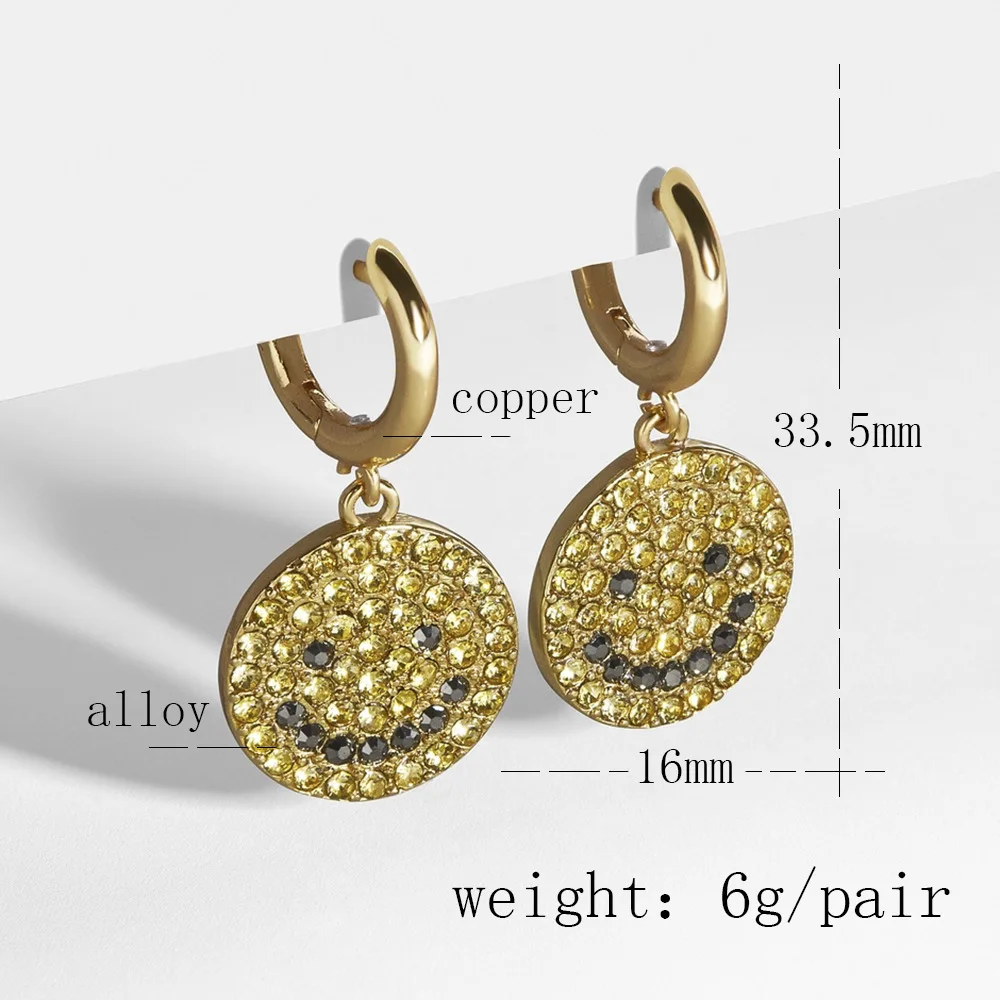 Fashion 2020 Zircon Smiley Face Women's Earrings Unique Design Mini Piercing Earring for Women Aesthetic Accessories Jewelry Fashion 2020 Zircon Smiley Face Women's Earrings Unique Design Mini Piercing Earring for Women Aesthetic Accessories Jewelry
