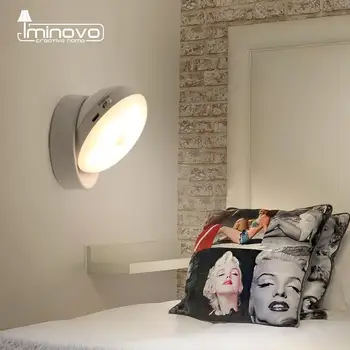 

LED Night Light Infrared Motion Sensor USB Rechargeable Rotating Security Wall Lamp Bedroom Kitchen Corridor Wardrobe Lighting