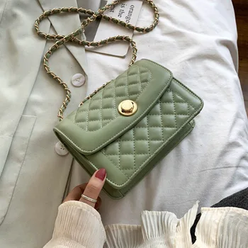 

Female Lattice Pu Leather Crossbody Bags For Women 2020 Chain Shoulder Messenger Bag Ladies Hand Sling Luxury Handbags Designer