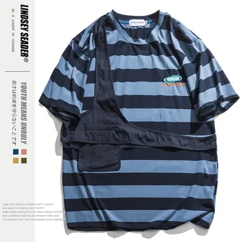 

Lindsey Seader Hip Hop T Shirt Men 2020 Streetwear Stripes Man Print Tshirt with Phone Pocket Short Sleeve Cotton Casual T-Shirt