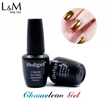 

1 Pcs/lot ibdgel brand black bottle Finish Chameleon Gel Polish soak off UV Nail Gel Polish Hot Style Magnetic LED Top Coat