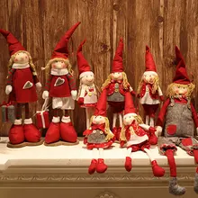 Рождественская фигурка эльфа Рождественская Кукла Санта Клаус эльф Мужская и женская кукла Рождественская декоративная кукла