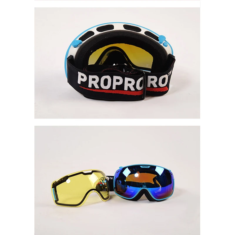PROPRO брендовые профессиональные лыжные очки 2 двойные линзы большие сферические лыжные очки для мужчин и женщин зимние очки, SG-0305