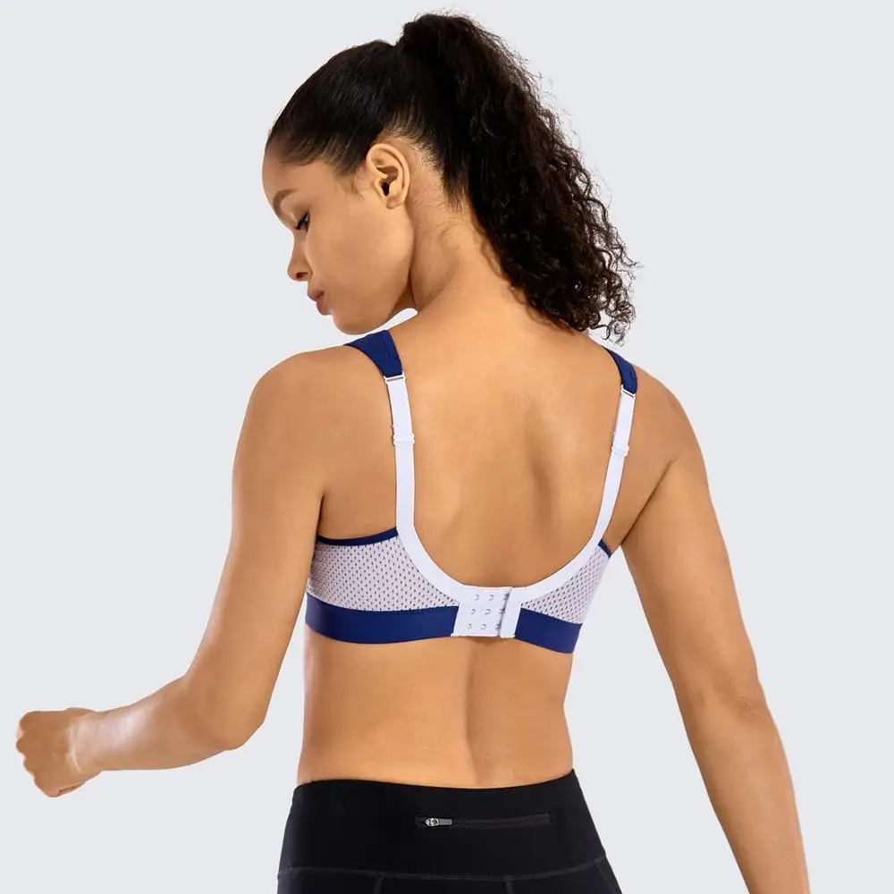 Goedkoop Vrouwen Hoge Impact Ondersteuning Bounce Controle Plus Size Workout Sportbeha (Opmerking zwarte Kleur Is Zwart Met Grijs Trim)