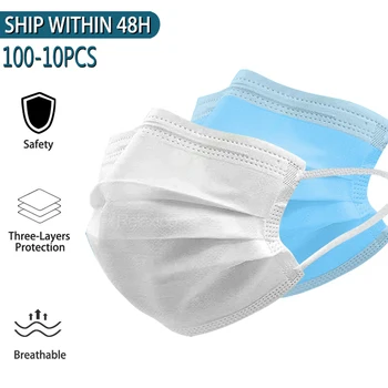 

100PCS Anti Gas Dust Face Mouth Masks Mask Mascherine Mascara Safety Mascarillas de Proteccion Face Mask Protective Facemask