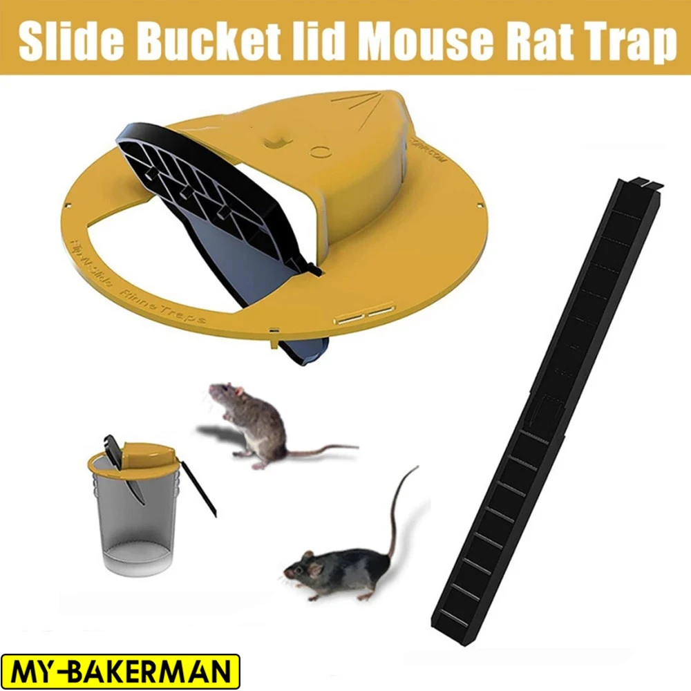 Reusable Mice Trap Smart Flip and Slide Bucket Lid Mouse Rat trap