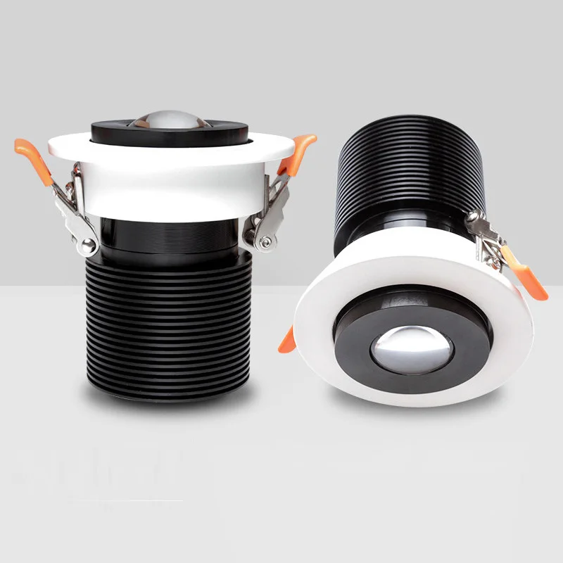 

2pcs 5W 15W Recessed Ceiling Spot Light Retractable Lens 110V 220V Anti-glare COB LED Downlight Indoor Lamps Hole-Cut D55mm 75mm