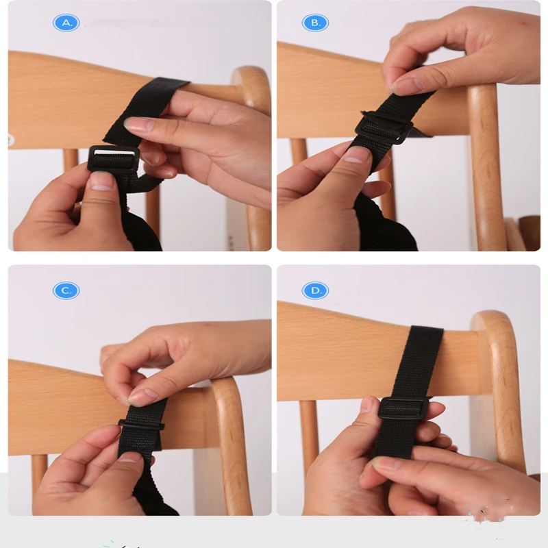 5 Point Harness Nylon Safe Belt Seat Belts 360 Degree Rotating Hook Baby Seat Belts Baby Stroller High Chair Black