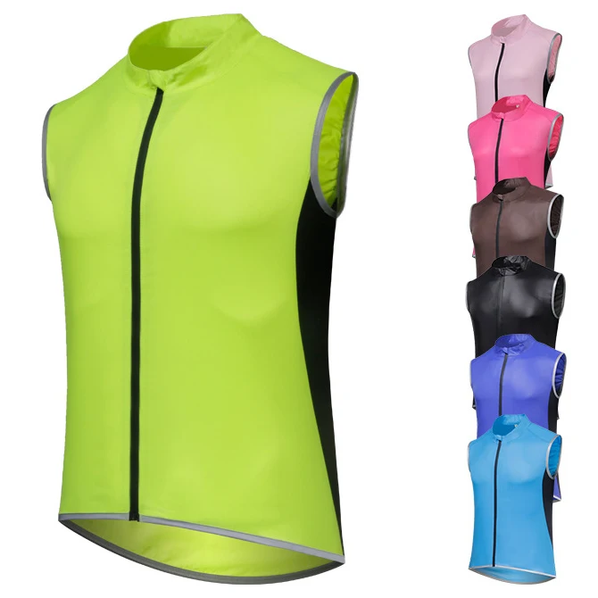 

Cycling Jacket vest Men's Windbreaker Windproof Waterproof Breathable Light Weight Bike Riding Jacket Vest Women Reflective Coat