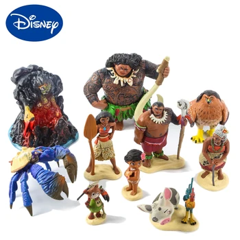 

10pcs/set Cartoon Moana Princess Legend Vaiana Maui Chief Tui Tala Heihei Pua Action Figure Decor Toys For Kids Birthday Gift