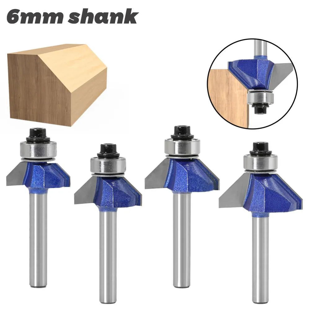 

1PC 6MM Shank Milling Cutter Wood Carving 45 Degree Chamfer Router Bit Edge Forming Bevel Woodworking Milling Cutter Wood Bits