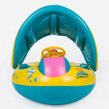 

1pcs Safety Baby Infant Swimming Float Inflatable Adjustable Sunshade Seat Boat Ring Swim Pool Inflatable Ring Children Swim HWC