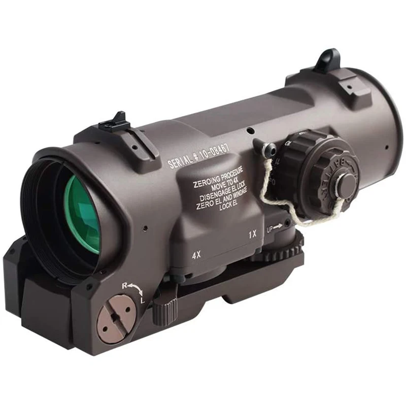 Tactical 1x-4x Fixed Dual Purpose Scope Red illuminated Dot Sight Riflescope for Rifle Hunting Accessories Shooting | Спорт и