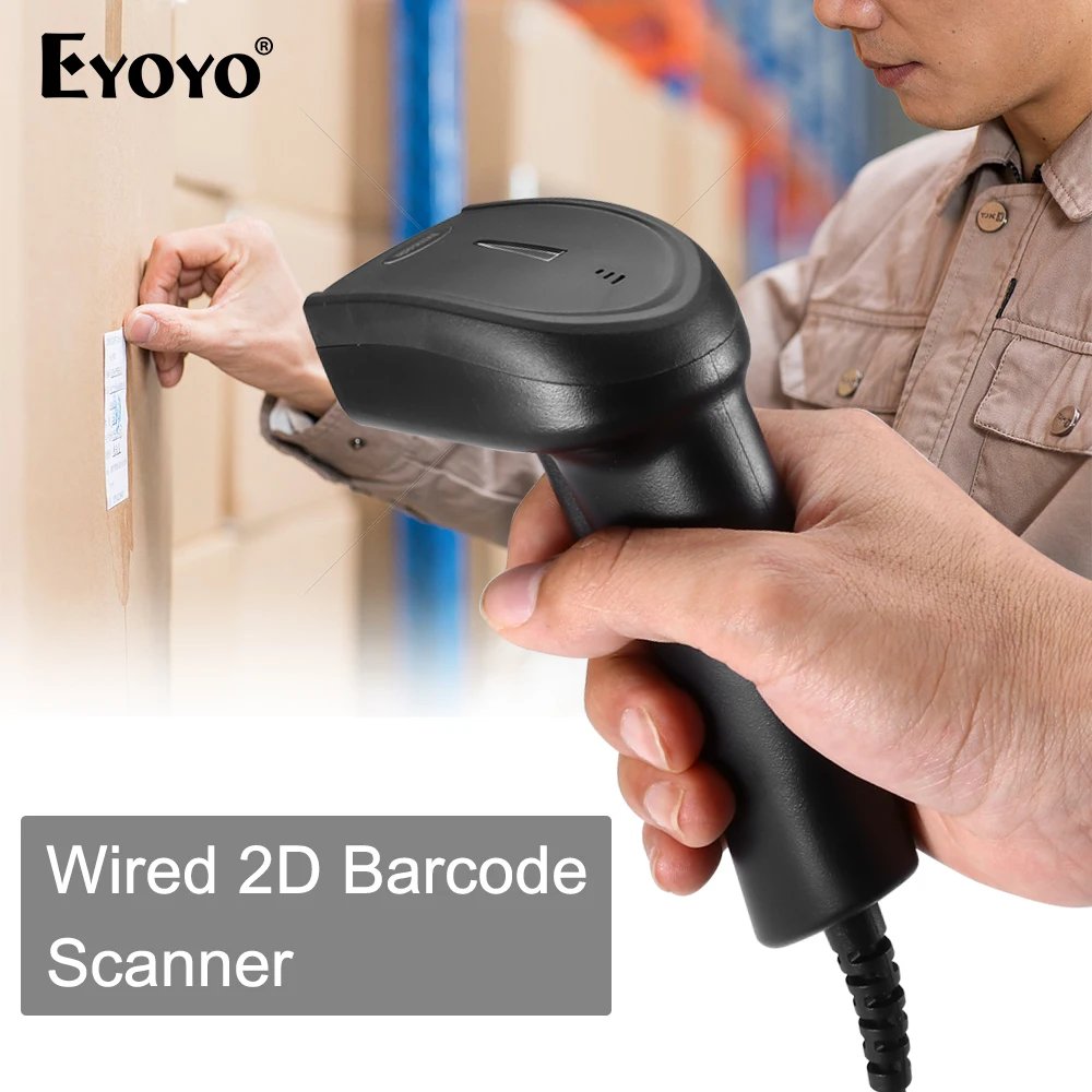 Портативный проводной сканер штрих кода Eyoyo 1D 2D USB|Сканеры| |