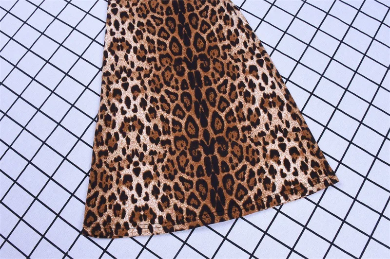 Новые модные женские леопардовые брюки с леопардовым принтом, высокая талия, женские расклешенные брюки, модная повседневная одежда