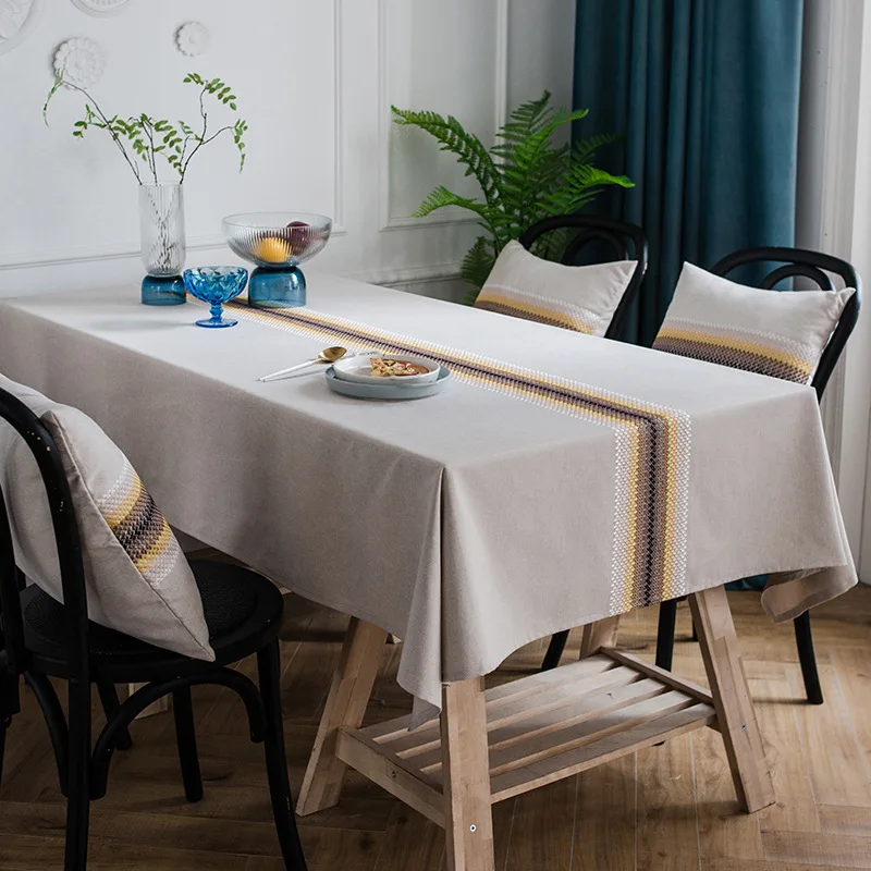 Rectangular Table Cloth Tassel Tablecloth imitation linen tablecloth Tablecloths Dining Table Cover mantel mesa coffee table