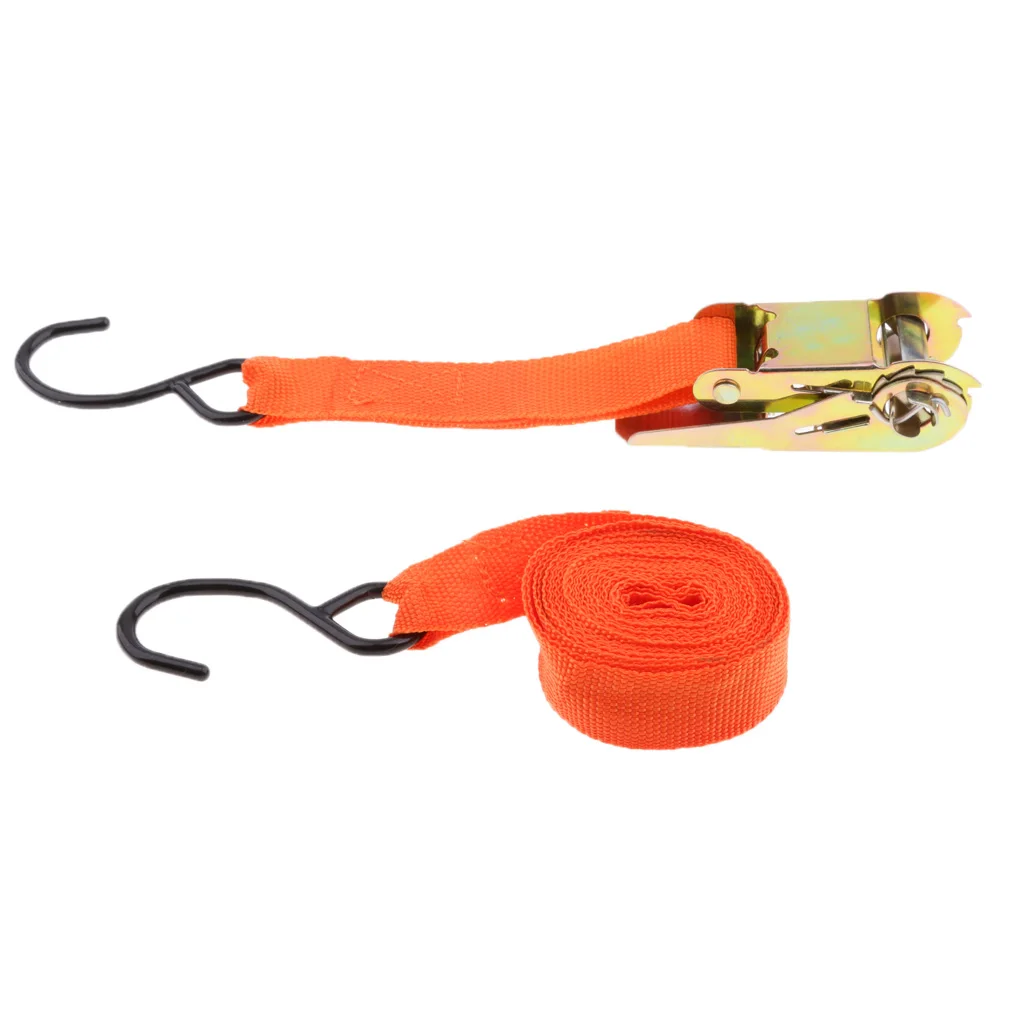 Car Truck Heavy Duty Ratchet Tie Down Strap Belt Luggage Bag Cargo Buckle