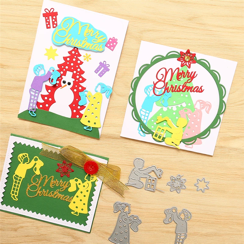 

Eastshape Christmas Dies Girl Boy Gift Metal Cutting Dies New 2019 for Card Making Scrapbooking Embossing Cut Stencil Craft Dies