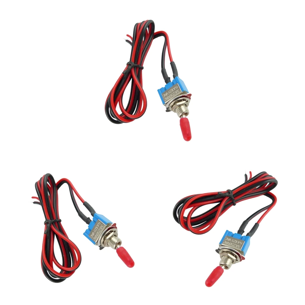 3x On/Off Mini Toggle Switch Pre Wired 24Inch 3Amp Security Alarm Pre-Wired