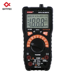 QHTITEC TM-UA19B Digital Multimeter Auto Range Tester Meter 6000 Counts True RMS AC DC Ammeter LCD Display Multimetro Test Wire