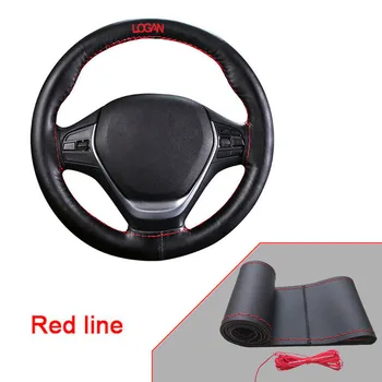 

DIY Car Steering Wheel Cover for Renault Logan Leather Design With Needles and Thread 38cm