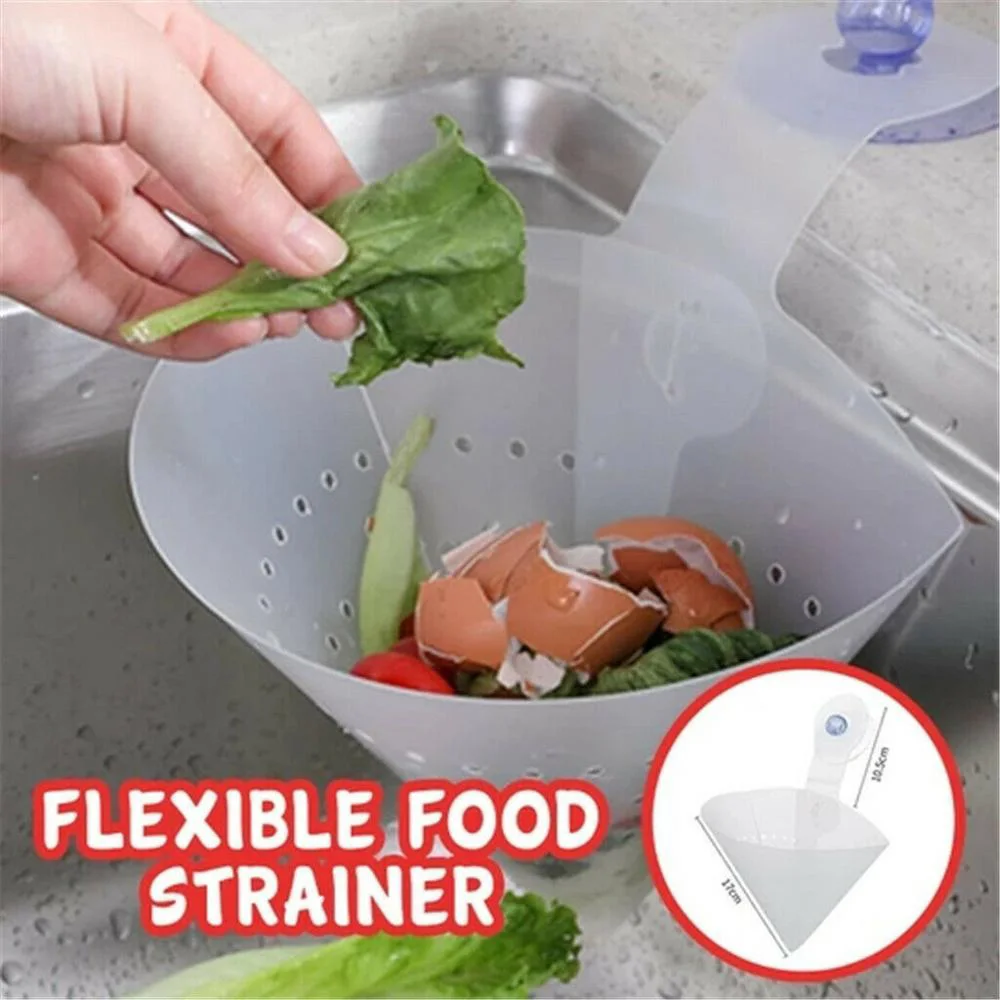 

Self-Standing Drain Sink Filter Leftovers Soup Juice Anti-blocking Foldable Simple Filter Garbage Sink Strainer Kitchen Funnel