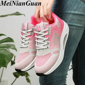 

Air Cushion Women's Sneakers Lace Up Women Sport Shoes Low Top Womens Running Shoes Breathable Woman Sports Shoes Big Size 42 I8