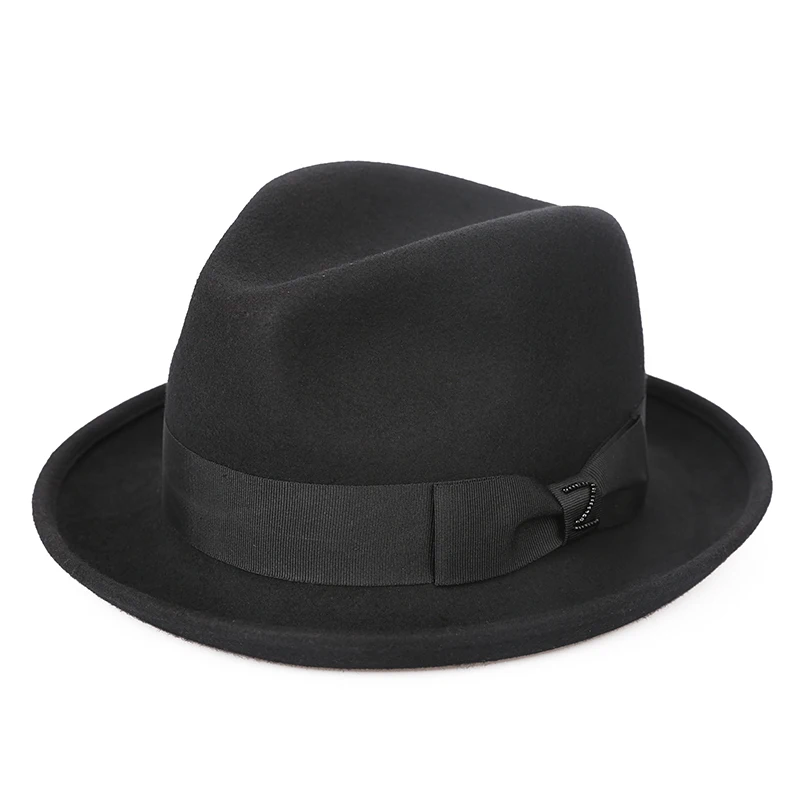 Sedancasesa, брендовые фетровые шляпы из чистой шерсти для женщин и мужчин, фетровая шляпа в английском стиле, черная джазовая Шляпа 58 см, FM131012