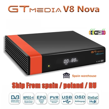 

1080P HD DVB-S2 GTmedia V8 Nova Europe Satellite TV Receiver Built-in WiFi PowerVu HEVC H.265 by Freesat V8 Super TV Decoder