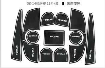 

high quality case for Volkswagen 08-15 touran 11pcs/lot Gate slot pad rubber cup mat/pad car Interior accessories