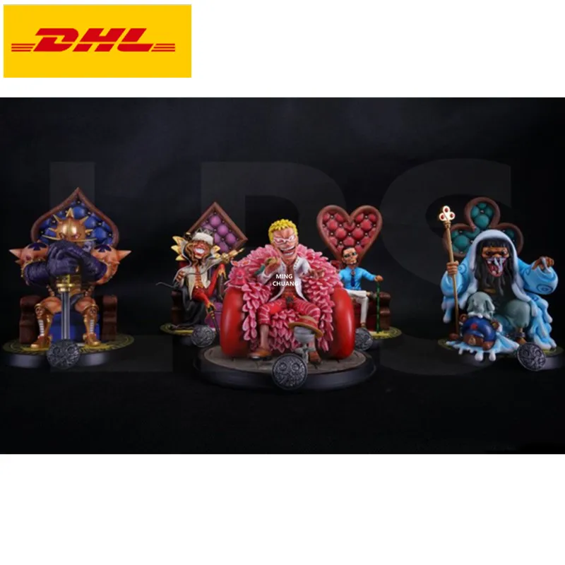 

4 Pcs/set One Piece Statue Donquixote Pirates Bust Diamante Vergo Full-Length Portrait Trebol GK Action Figure Toy BOX 20CM V760