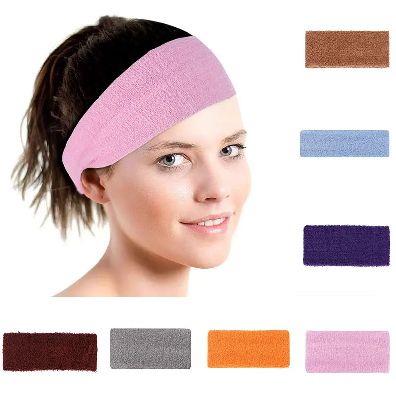 

Sports Cotton Elastic Sweatband Basketball Sports Headband Women Men Gym Fitness Sweat Hair Band Volleyball Tennis Running