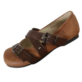 

Nice Summer Woman Breathable Mesh Casual Shoes Women Vintage Flat Bottom Beach Shoes Sandals Belt Buckle Shoes Ankle Sandals#521