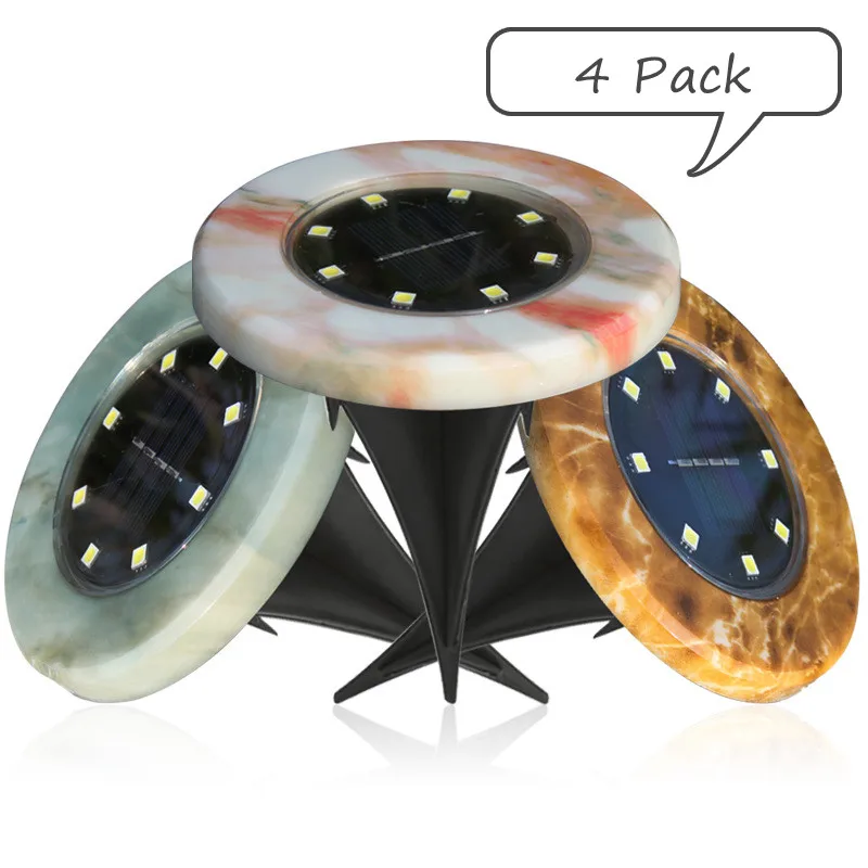 

New Upgrade 4pcs Solar Buried Light 8LEDIP65 Waterproof Garden Light Imitation Marble Decorative Light Garden Products