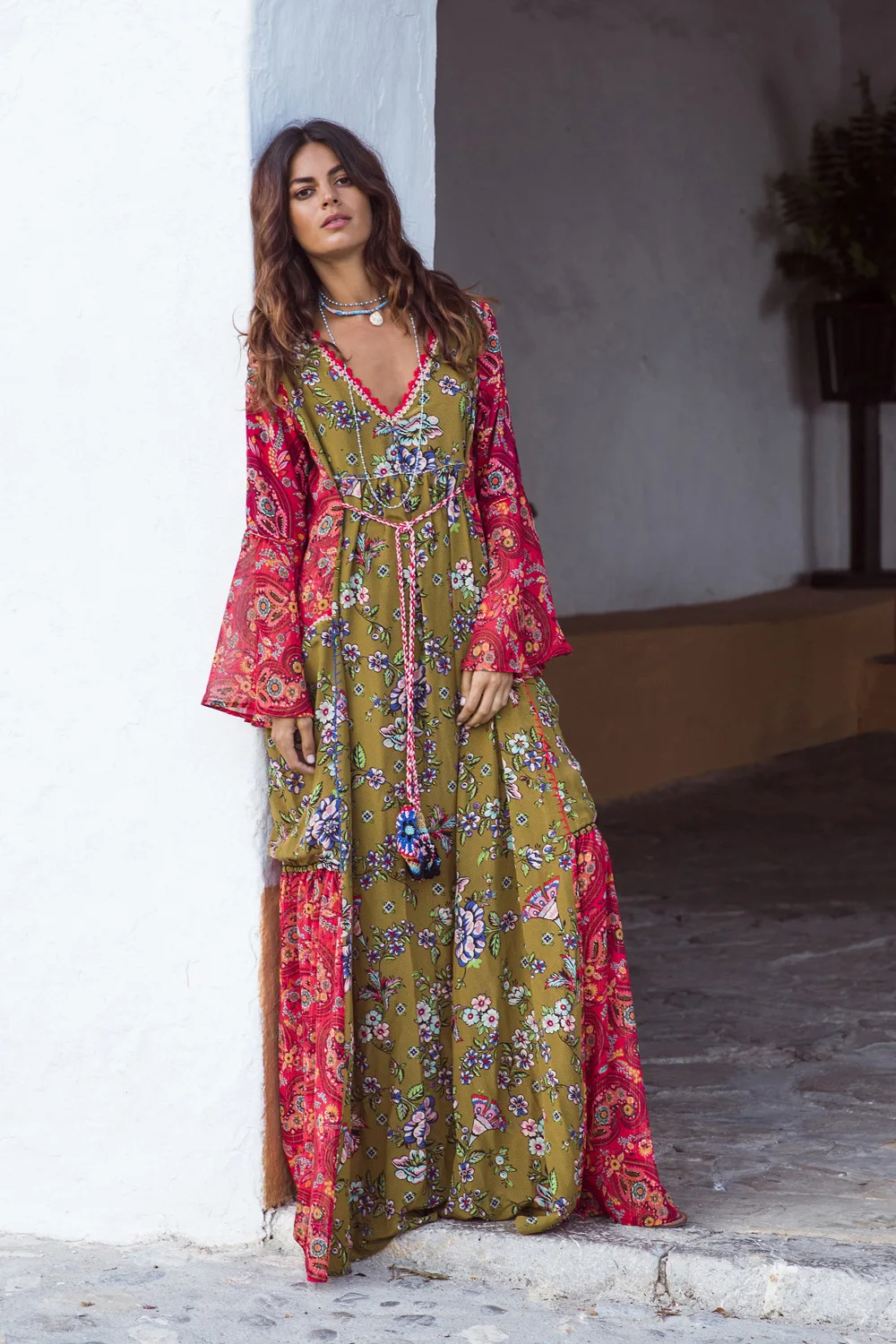 bohemian long gown