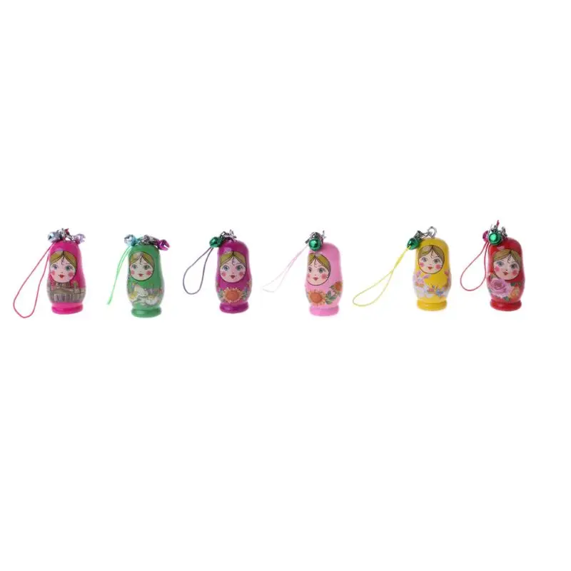 

New Cute Russian Nesting Dolls Matryoshka Doll Keychain Phone Hanger Bag Gifts 72XC