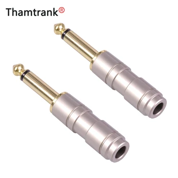 

10pcs Luxury Smooth Gold-plated Audio Plug Connector 6.35mm Mono Plug Assembly Jack 6.35 Microphone Plug DIY Speaker adapter