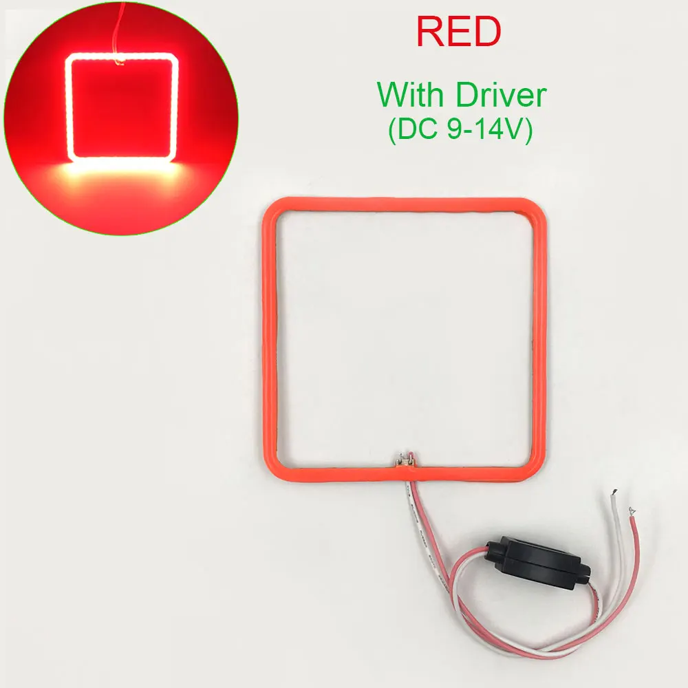 9 в 12 В 96 мм Suqare COB светодиодный светильник белого, синего, красного, оранжевого цвета DC12V декоративный светильник s DIY Декор для дома, комнаты, светильник ing - Испускаемый цвет: Red with driver
