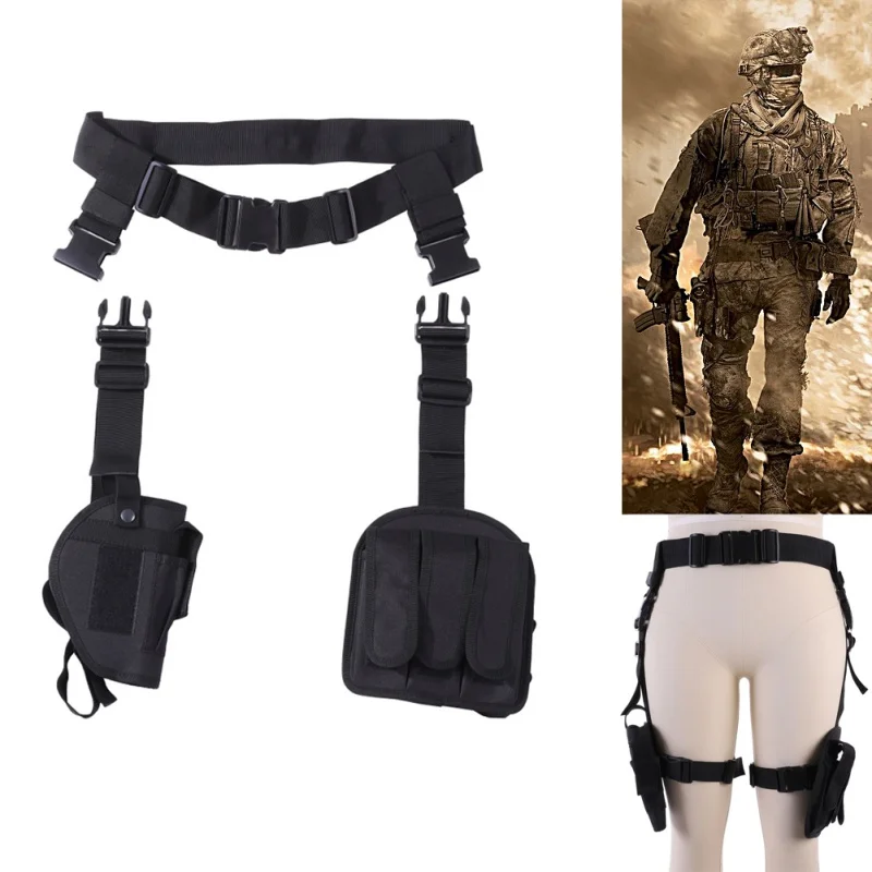 

Adjustabl Tactical Pistol Drop Leg Thigh Holster w/ Mag Pouch Right Hand Outdoor Tactical Pouch with Adjustable Magic Strap New