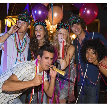 

Globos Photo PropsNew Year’S Party Decorations Decor Kit 10pcs Horns Headband 5pcs Hats Necklaces Graduation Party Decoration